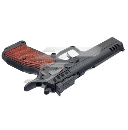 Tanfoglio Stock 9x19 DA, fekete, bordó színű S-es alu markolat, OR