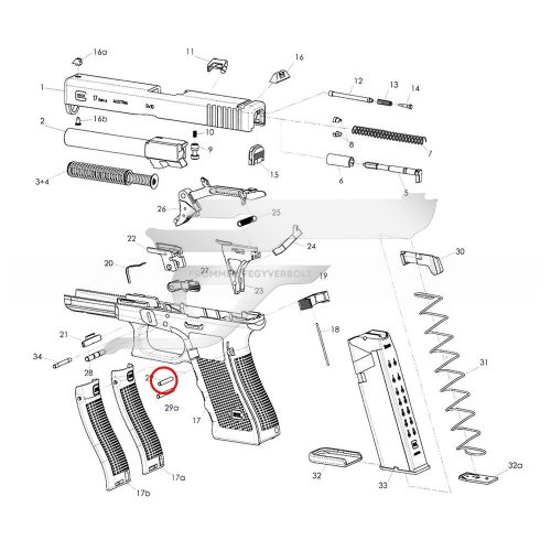 Eladó Glock Elsütőbillentyű stift tartó Glock Trigger Housing Pin ET-122024