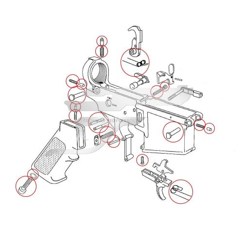 AR-15 lower small parts rugószett alkatrész szett