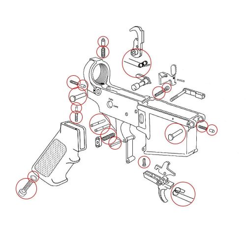 AR-15 lower small parts rugószett alkatrész szett