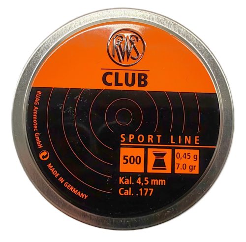 4,5 mm-es RWS Club 500 db. 0,45g, 7gr. Légpuska és Légpisztolyhoz