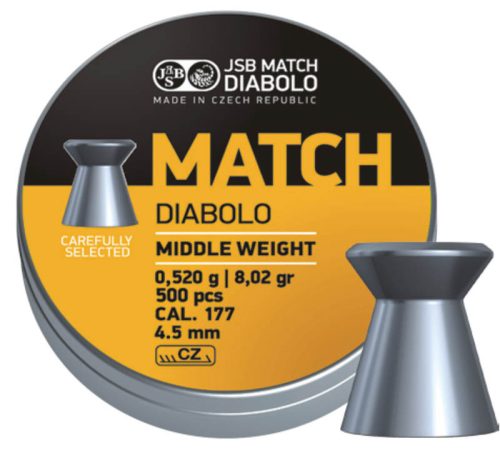 4,5 mm JSB Match Diabolo Middle w. Sárga 0,52g/8,02gr 500db.  Léglőszer 48802450