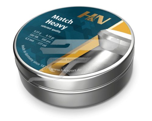 4,5 mm H&N Match Rifle Heavy 48440450 0,53g/8,18gr Léglőszer Selected Quality