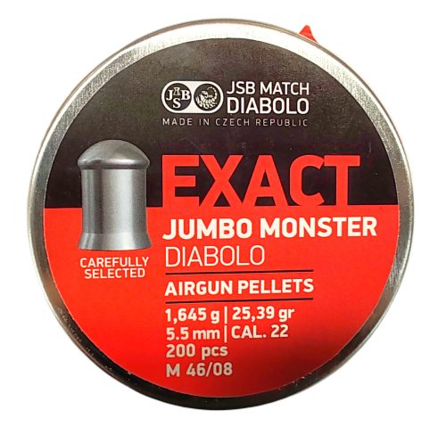 5,52 mm  JSB Exact Jumbo Monster 1,645g .  25,39gr.  Léglőszer  200 db. 48826552