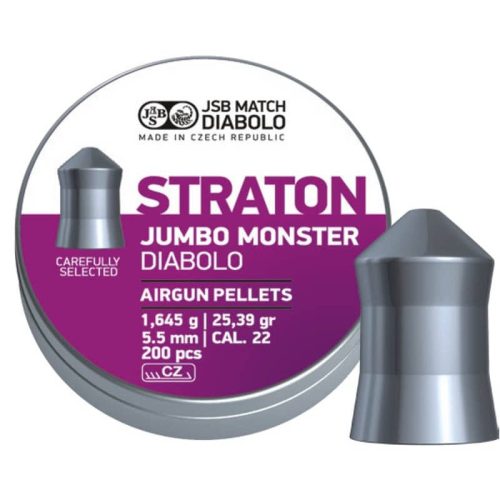 5,51 mm  JSB Straton Jumbo Monster .  1,645g  25,39gr.  Léglőszer  200 db.