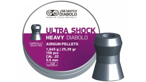 5,52 mm  JSB Ultra Shock Heavy Diabolo 1,645g  25,39gr. Léglőszer 150 db.