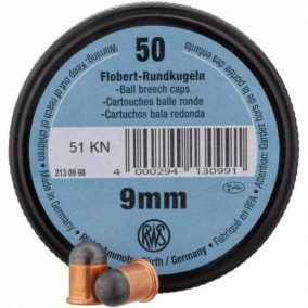   9 mm -es RWS Flóbert Lőszer Gömb 2130998 Gömbölyű Hegyű  50db