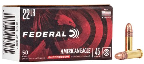 ,22 IfB. Federal Supressor FEAE22SUP1 .45gr American Eagle Copper Plated Solid