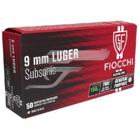 Eladó 9 mm Luger Fiocchi FMJ 158gr Subsonic lőszer