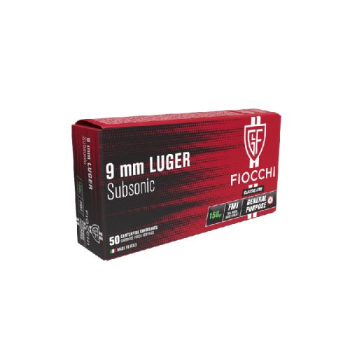 9 mm Luger Fiocchi FMJ 158gr Subsonic