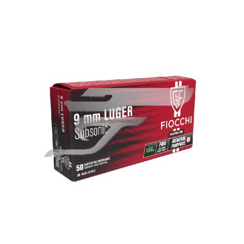 9 mm Luger Fiocchi FMJ 158gr Subsonic