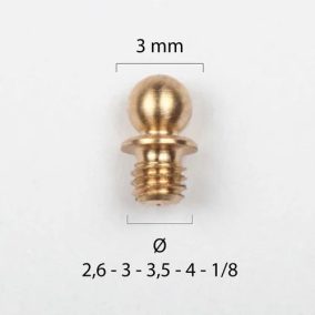   első irányzék sörétes puskára 3mm menet 3mm gömb réz/bronz OMPS