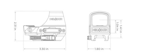 Holosun HS510C 2MOA Piros Red Dot 65MOA circle, napelemes,vízálló